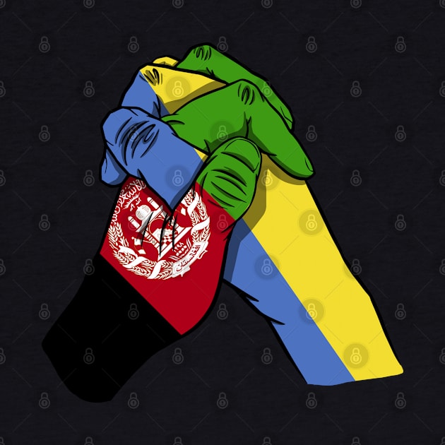 Afghanistan and Ukraine Flags Holding Hands Ukraine Afghanistan Roots by BramCrye